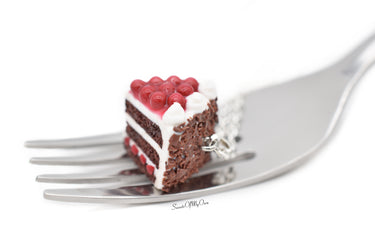 Black Forest Gateau Cake Charm - Necklace/Charm/Keychain - MTO
